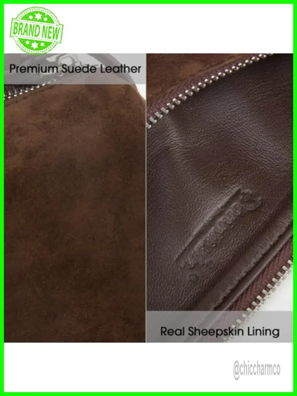Suede Leather Crossbody Hobo Bag Handmade Stitching Women's Small